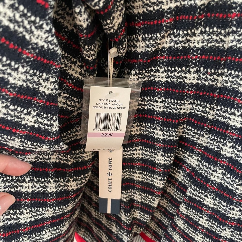 Court & Rowe Plaid Tweed Blazer Jacket in Blue Night size 22W NWT - Picture 6 of 9